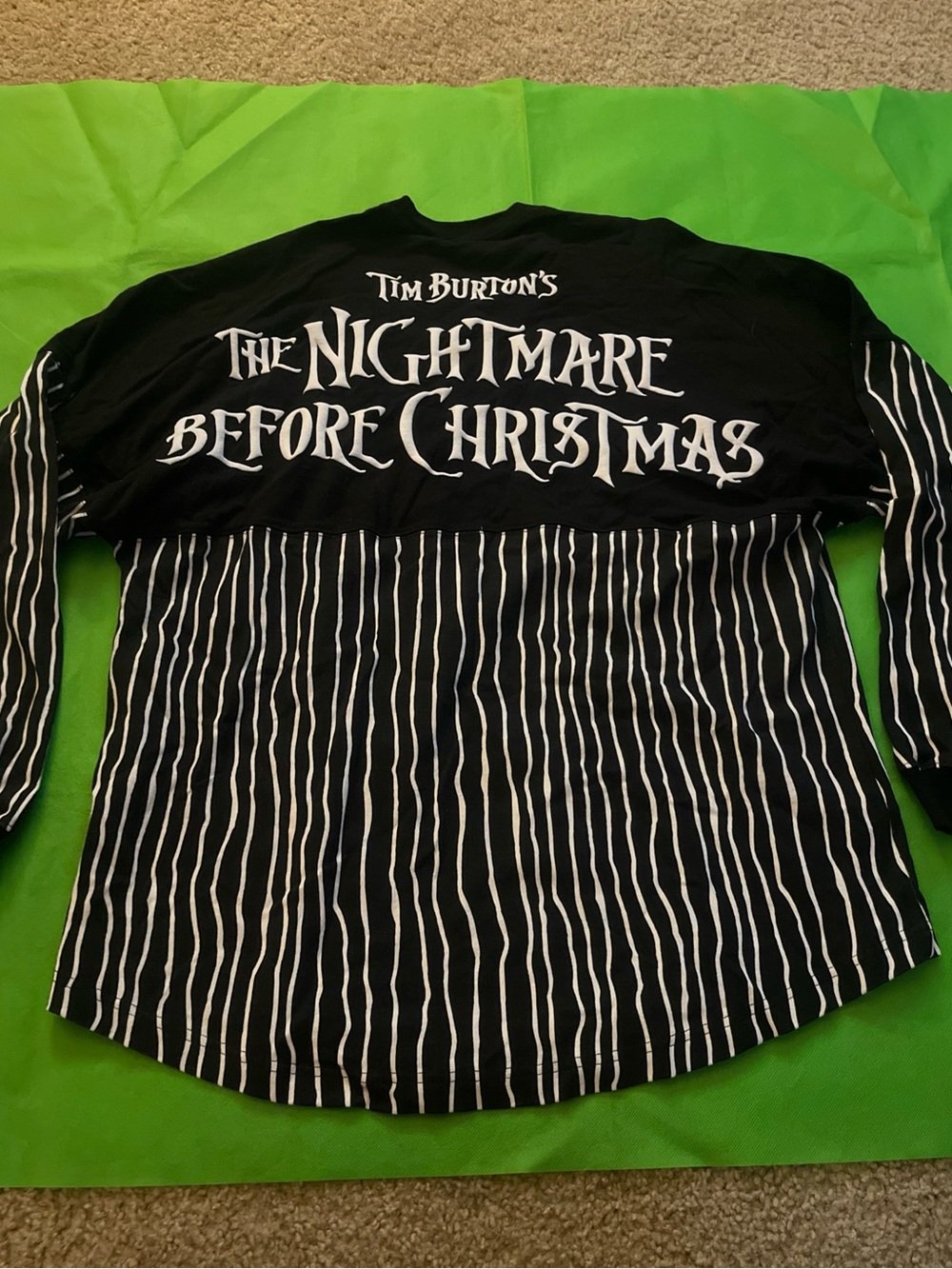 Disney The Nightmare Before Christmas Black White Red Striped Tee